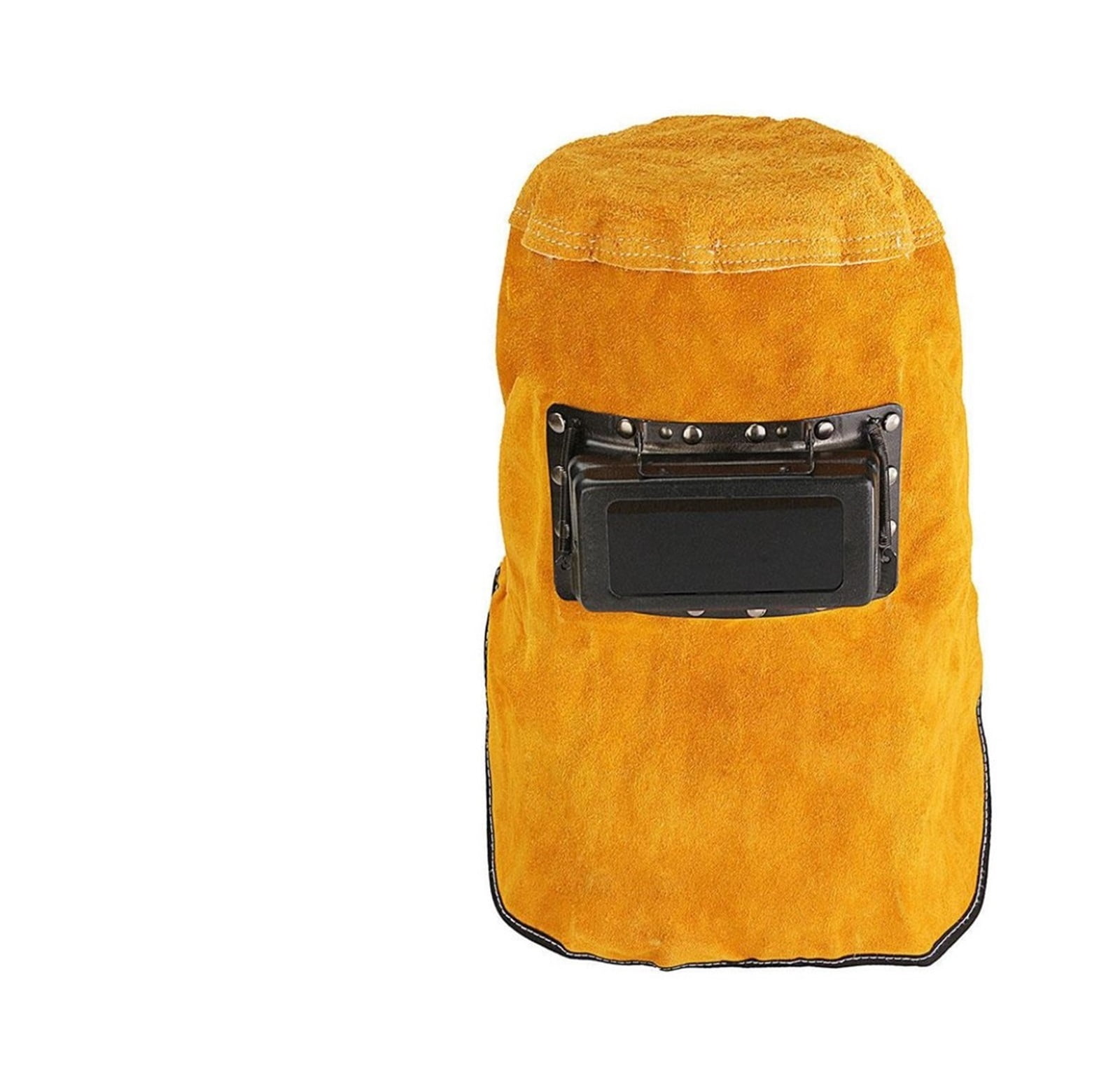 Protect Welder Mask Yellow Grinding Leather Hood Convenient Welding Helmet -15°-65° Filter Lens Head-Mounted Sparkproof ,Great Choice