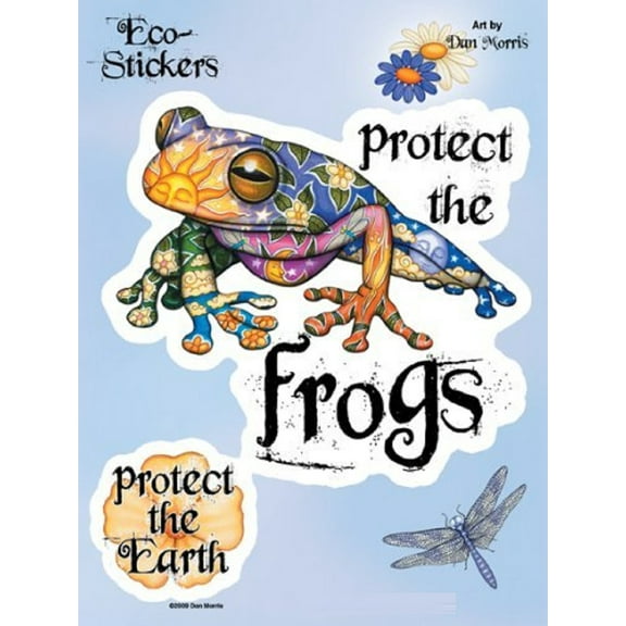 Protect the Frogs - Dan Morris, Waterproof Vinyl Sticker DECAL for Car Bumper Skateboard Laptop Luggage - 6'' x 8''
