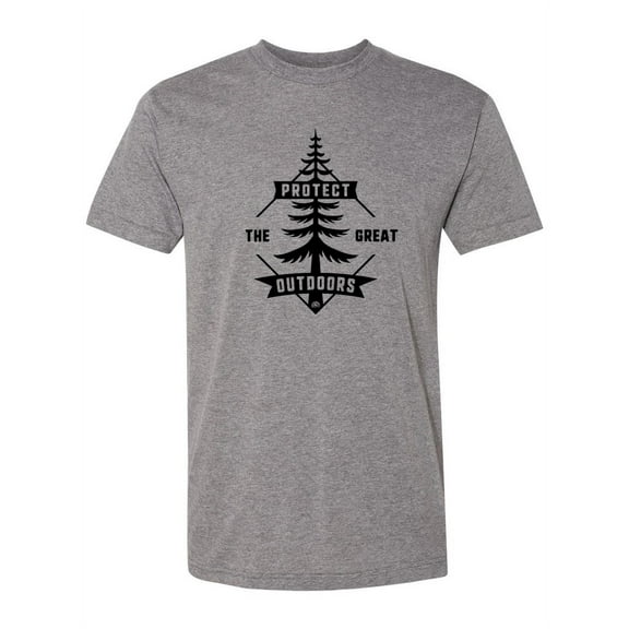 Protect the Great Outdoors USA Made Tri-Blend T-Shirt - Black Logo - Ath Grey - Medium