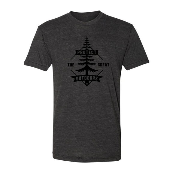 Protect the Great Outdoors USA Made Tri-Blend T-Shirt - Black Logo - Black - Large