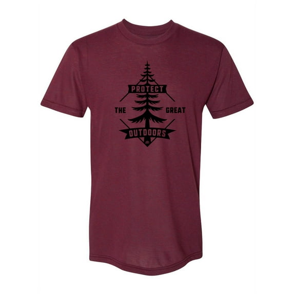 Protect the Great Outdoors USA Made Tri-Blend T-Shirt - Black Logo - Cranberry - Small