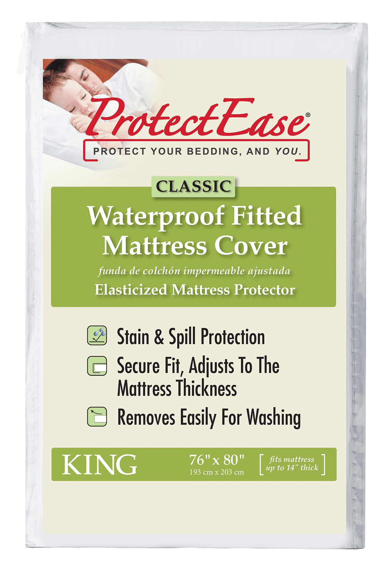 King Size Classic Waterproof Fitted Mattress Protector