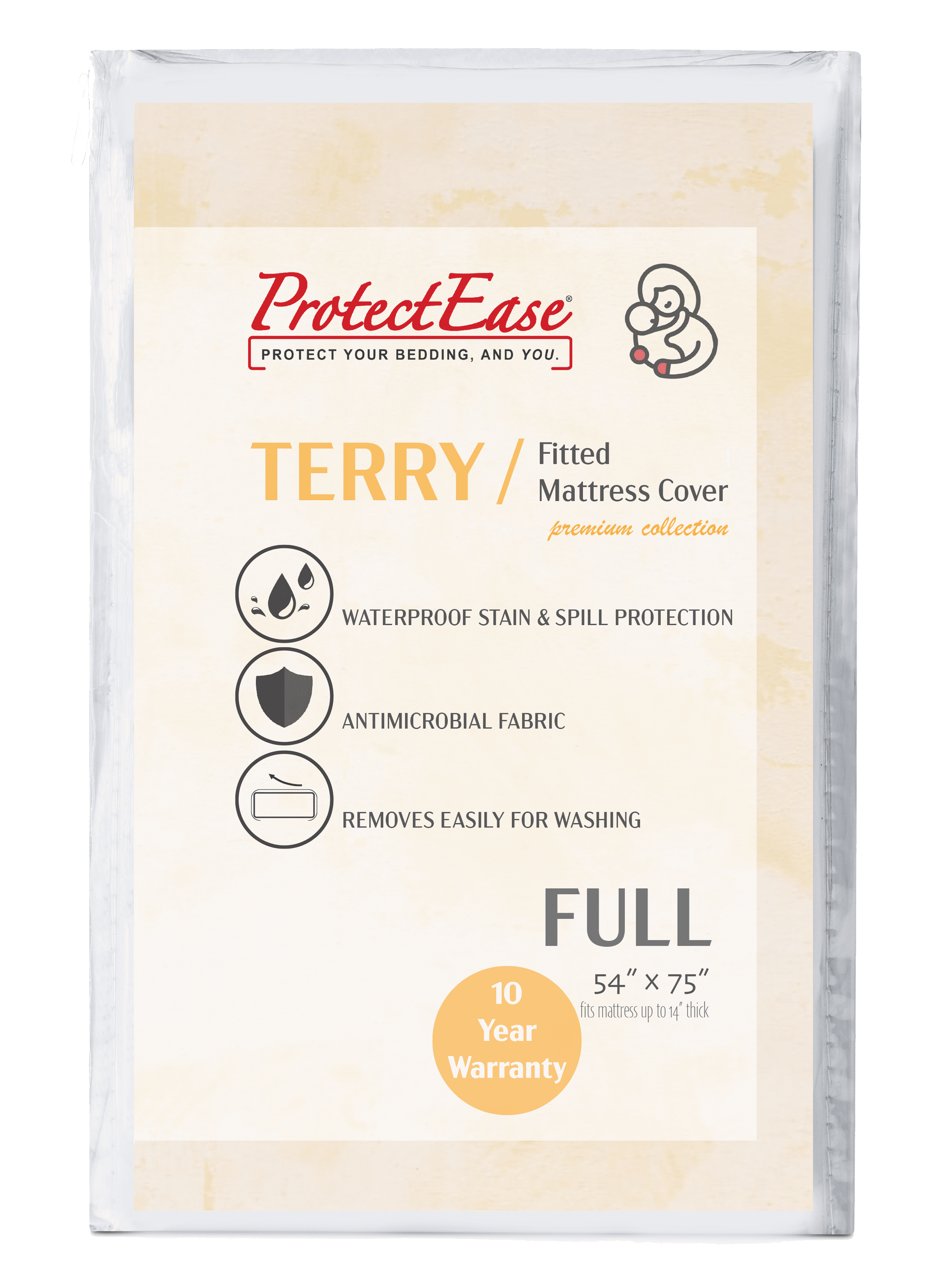 ProtectEase Terry Fitted Mattress Protector, Full