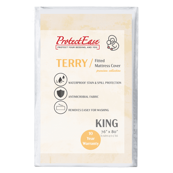 ProtectEase Terry Fitted Mattress Protector, King