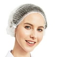 thumbnail image 1 of ProtectX 100 Pack White Disposable Hair Nets, Elastic Head Cover, Bouffant Caps, Sanitation Head Cover for Food Service, Spa Men & Women - 21 inch, 1 of 7
