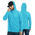 thumbnail image 1 of ProtectX 2-Pack High Visibility Lightweight Long Sleeve Hoodie, Sun Protection UPF 50+ Quick-Dry, SPF UV Shirt, Active Wear - Turquoise, 2X-Large, 1 of 10