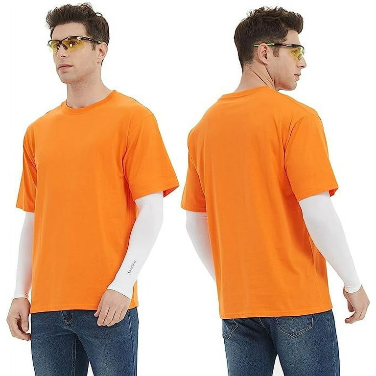 ProtectX 2-Pack High Visibility Lightweight Short Sleeve T-Shirts, Sun  Protection UPF 50+ Quick-Dry, SPF UV Shirt, Active Wear - Orange
