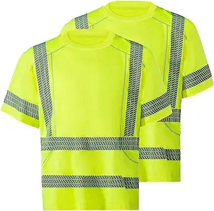 ProtectX 2 Pack High Visibility Short Sleeve Safety Reflective T Shirts ...
