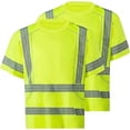 thumbnail image 1 of ProtectX 2 Pack High Visibility Short Sleeve Safety Reflective T Shirts, Construction Work Shirt for Men, ASIN Class 3 Type R, Lime Green - X-Large, 1 of 9