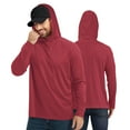 thumbnail image 1 of ProtectX 2-Pack Men High Visibility Lightweight Long Sleeve Hoodie, UPF 50+ Sun Protection T Shirts, SPF Outdoor UV Shirt Wine Large, 1 of 9