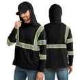 thumbnail image 1 of ProtectX 3-Pack Men's High Visibility Heavy Duty Breathable Long Sleeve Reflective Safety T-Shirts for Work Warehouse Construction, Class 3 Type R, Hoodie Black 2X Large, 1 of 6