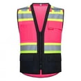 thumbnail image 1 of ProtectX 6 Pockets High Visibility Zipper Front Safety Vest with Reflective Tape Strips, Lightweight & Solid Front Mesh Back, ANSI/ISEA Certified Class 2, Pink - 4X-Large, 1 of 7