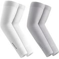 thumbnail image 1 of ProtectX Cooling UV Protection Arm Sleeves for Men & Women - Breathable, Moisture-Wicking, Compression ( White & Grey ,2-Pairs )…, 1 of 9