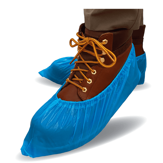 ProtectX Disposable Shoe & Boot Covers, 200-pack (100 pairs), Waterproof, Slip Resistant, Boot & Shoe Covers, Durable CPE plastic, Fits up to Men’s 10.5 US Size and Women’s 12 US Size Shoes