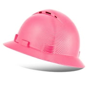 ProtectX Full Brim Hard Hats Vented Construction Helmets OSHA Approved Safety Hardhats 6-Point Suspension Cascos De Construccion Pink