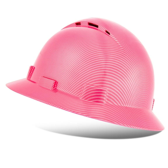 ProtectX Full Brim Hard Hats Vented Construction Helmets OSHA Approved Safety Hardhats 6-Point Suspension Cascos De Construccion Pink