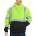 thumbnail image 1 of ProtectX Hi Vis Safety Hoodie for Men Women, Class 3 Reflective High Visibility Sweatshirt with Large Pocket, Long Sleeve Hooded Drawstring Pullover for Work & Construction, Green, X Large, 1 of 7
