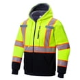 thumbnail image 1 of ProtectX Hi Vis Safety Hoodie for Men Women Fleece Lined Class 3 High Visibility Sweatshirt Reflective Jacket Green Small, 1 of 8