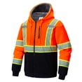 thumbnail image 1 of ProtectX Hi Vis Safety Hoodie for Men Women Fleece Lined Class 3 High Visibility Sweatshirt Reflective Jacket Orange 3X-Large, 1 of 8