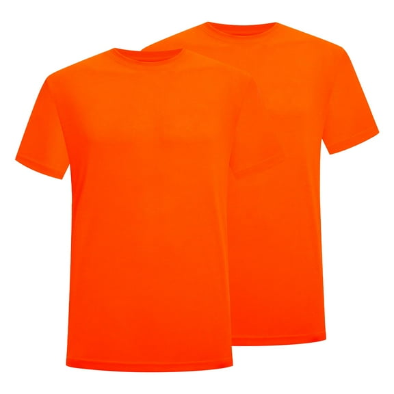 ProtectX Hi Vis Shirts for Men, High Visibility Short Sleeves Shirt, Reflective Safety Shirts for Men, Construction Work Shirts, Comfortable, Breathable, Orange, XXX Large