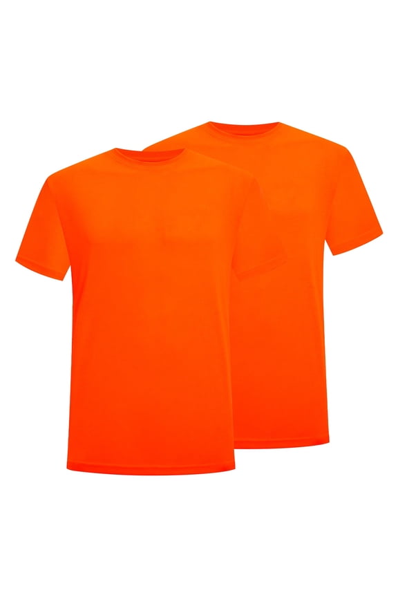 Hi Vis Shirts for Men, High Visibility Short Sleeves Shirt, Reflective Safety Shirts for Men, Construction Work Shirts, Comfortable, Breathable, Orange, XXX Large