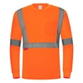 thumbnail image 1 of ProtectX High Visibility Long Sleeve Shirts Reflective Hi Vis Safety Shirt for Men Class 2 Construction Shirt 1 Pack Orange Medium, 1 of 5