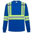 thumbnail image 1 of ProtectX High Visibility Long Sleeve Shirts Reflective Hi Vis Safety Shirts for Men Class 2 Work Shirts for Construction Warehouse 1 Pack Blue XX-Large, 1 of 6