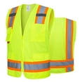 thumbnail image 1 of ProtectX High Visibility Reflective Safety Vest for Men Women Hi Vis Work Construction Vest with Pockets Class 2 Neon Green 3X-Large, 1 of 7