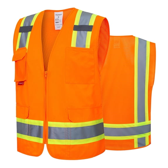 ProtectX High Visibility Reflective Safety Vest for Men Women Hi Vis ...