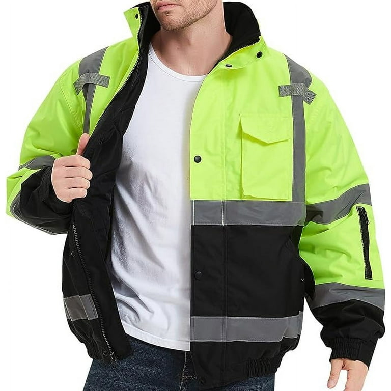 Hi vis construction jacket hot sale