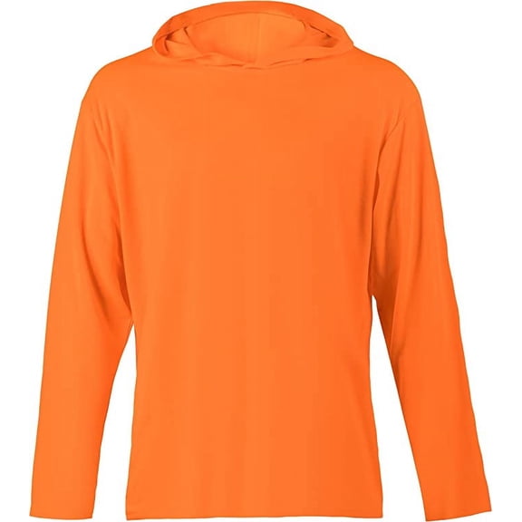 ProtectX High Visibility Sun Protection Lightweight Long Sleeve Hoodie, UPF 50+ Quick-Dry, SPF UV Shirt, Active Wear - Orange