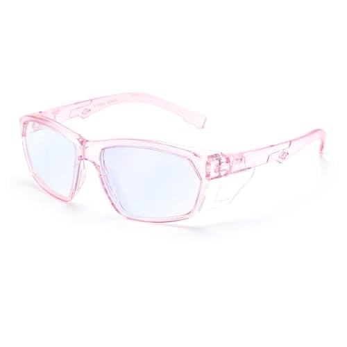 ProtectX Stylish Safety Glasses Anti-Fog & Scratch-Resistant Protective Eyewear, UV Protection Goggles, Blue Light Blocking Glasses for Men＆Women Pink