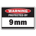 thumbnail image 1 of Protected By 9mm [3 Pack] of Vinyl Decal Stickers | Indoor/Outdoor | Funny decoration for Laptop, Car, Garage , Bedroom, Offices | SignMission, 1 of 1
