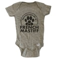 thumbnail image 1 of Protected By A French Mastiff Funny Baby Bodysuit - Grey, 1 of 2