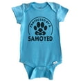 thumbnail image 1 of Protected By A Samoyed Funny Baby Bodysuit (Blue), 1 of 2