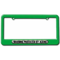 Protected By Aliens License Plate Tag Frame, Multiple Colors