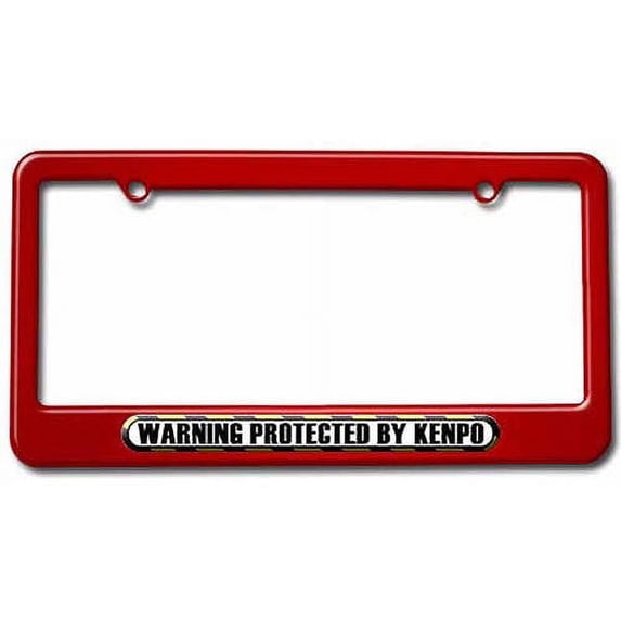 Protected By Kenpo License Plate Tag Frame, Multiple Colors