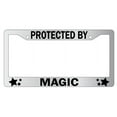 thumbnail image 1 of Protected By Magic Chrome Plastic License Plate Frame, 1 of 1