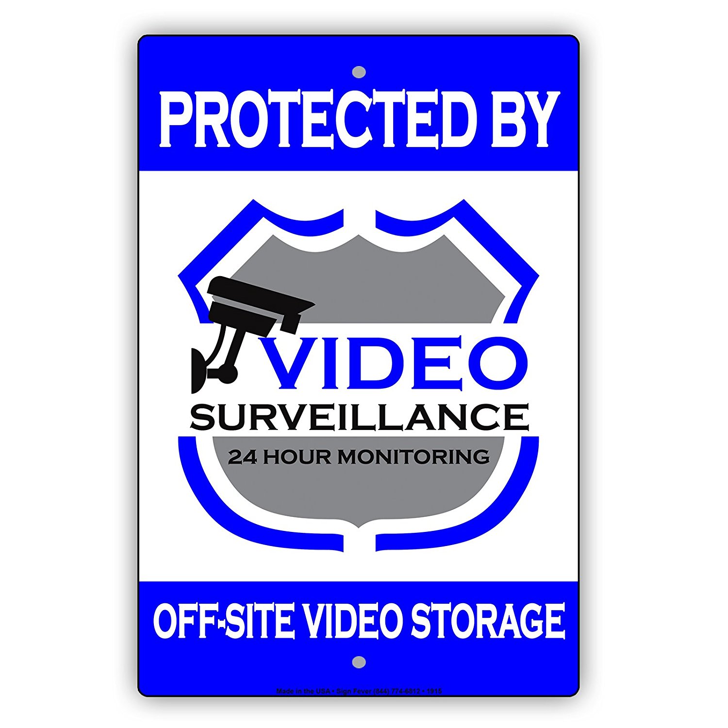 Protected By Video Surveillance 24 hour monitoring aluminum metal sign ...