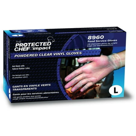 Protected Chef Disposable Powdered Vinyl Gloves