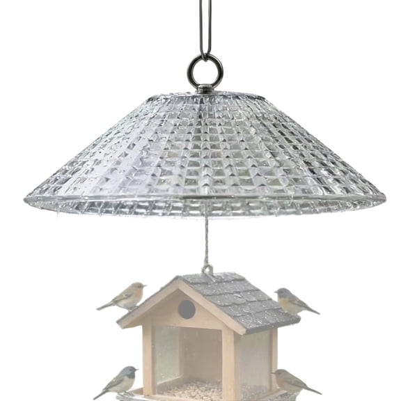 Protected Wide Cover, Bird Feeder Rain Guard — Clear Shield Baffle, Weather Dome, and Squirrel Cover with Yellowing Resistant Design for Yards Patios