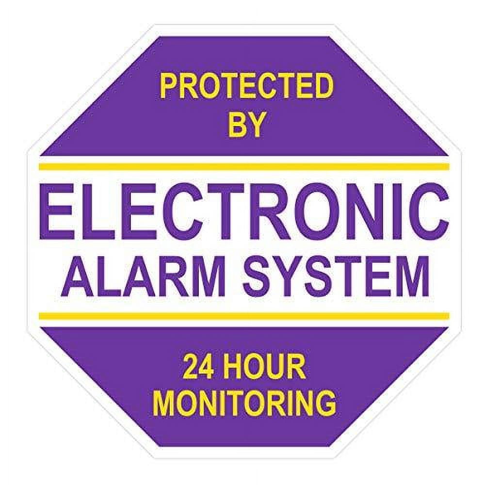 Protected by Electronic Alarm System 24 Hour Monitoring Sign 10" x 10