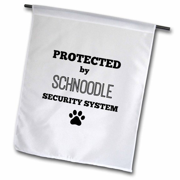 3dRose, Protected by schnoodle security system, 12 x 18 inch Garden Flag