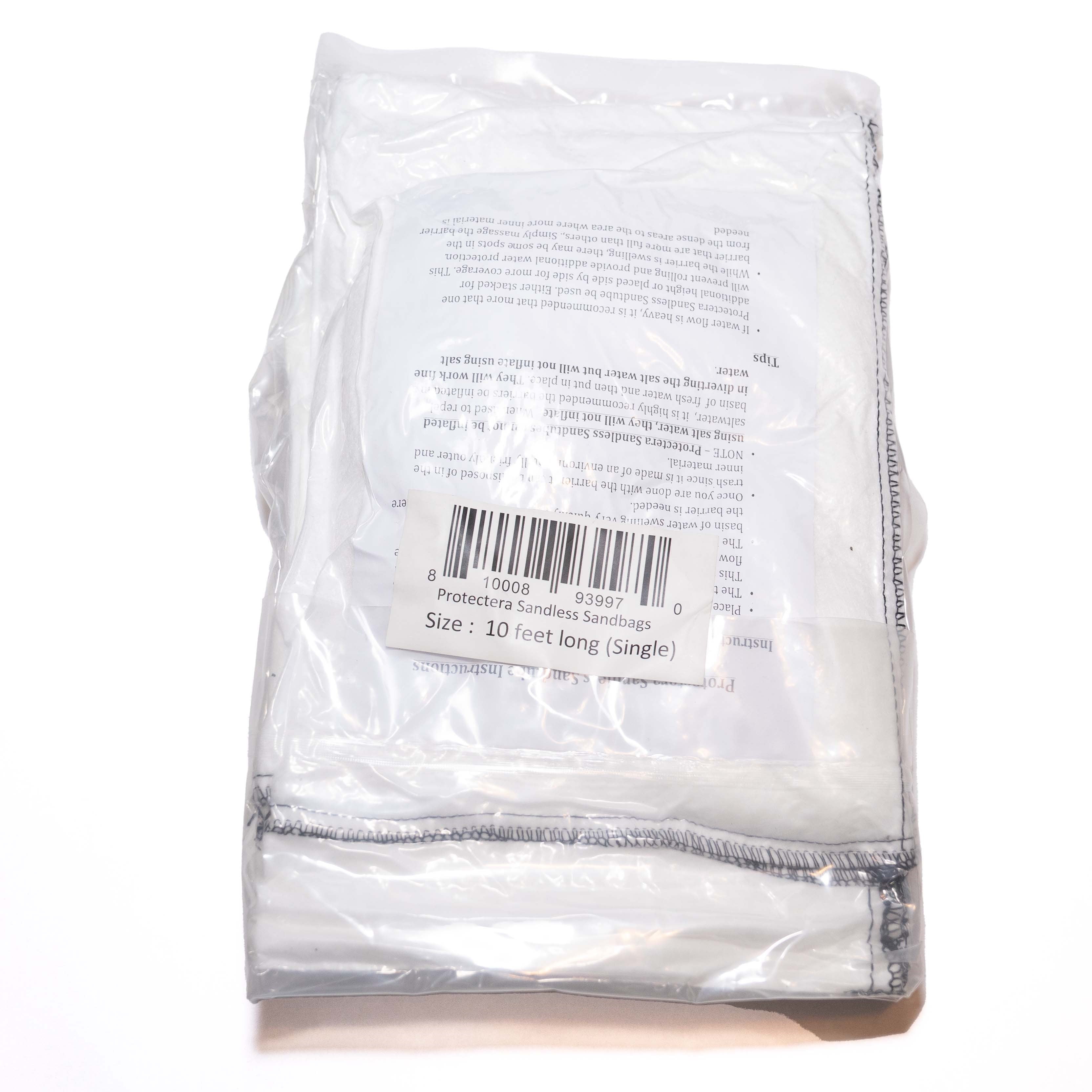Protectera - Sandless Sandbags - Water Absorbent Flood Barrier - 10ft x 8in - Single Unit