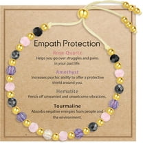 Protection Bracelets for Women, Black Tourmaline Bracelets as Crystal Jewelry Healing Bracelets for Women Amethyst Bracelet as Best Friend Gifts
