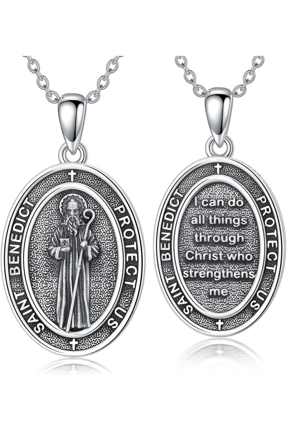 Protection Necklace 925 Sterling Silver Christ Patron Saint Jewelry Christian Gifts for Men Women