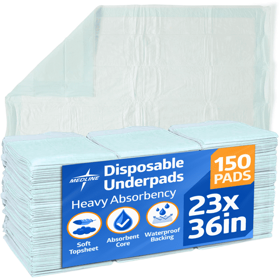 Protection Plus Polymer Disposable Underpads, 23" x 36", Green, 10 Per Bag, Case Of 15 Bags