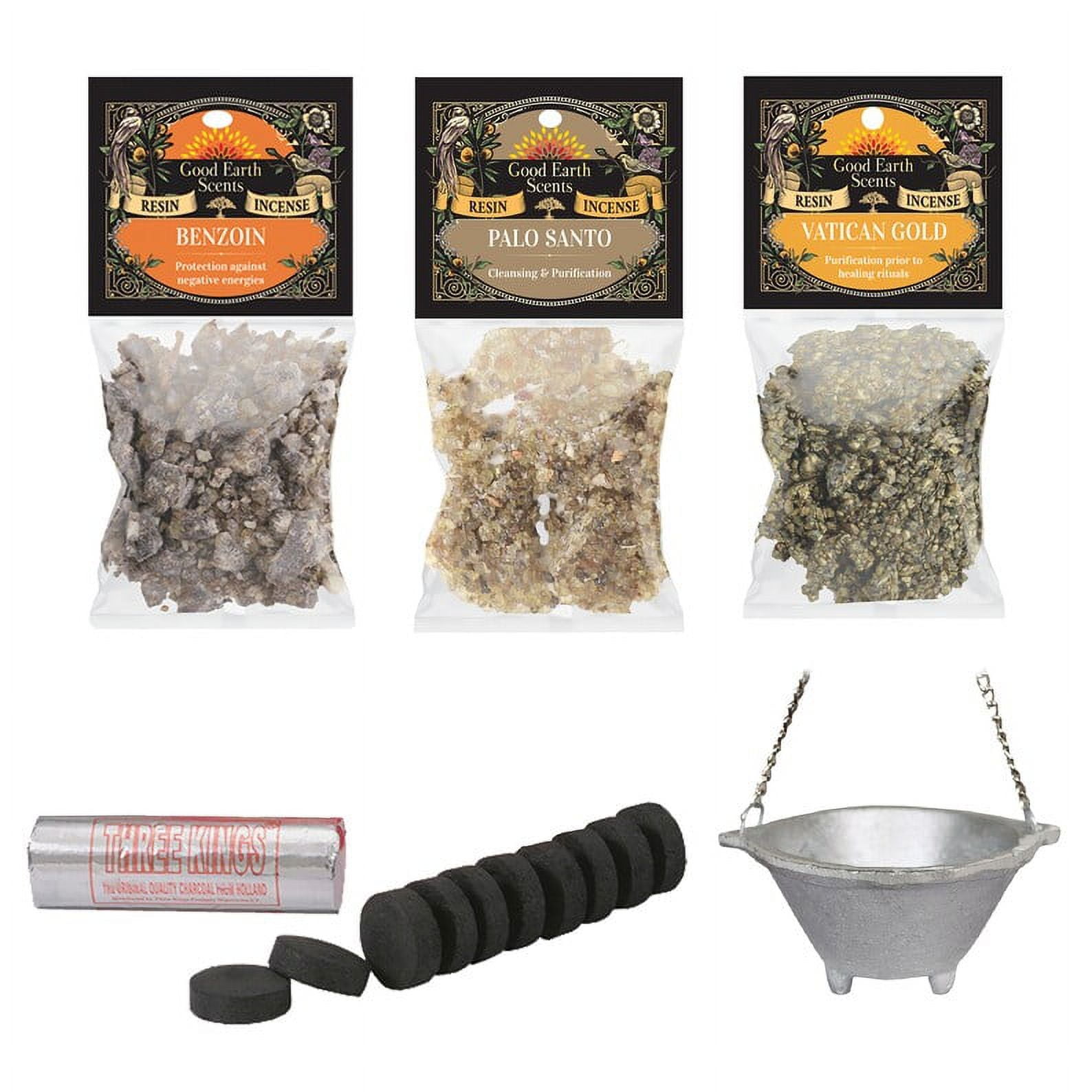 Protection Resin Incense Kit with Cauldron and Charcoal Disks  Curated  Beginners Protection Kit 1 ounce Natural Resin DIY Smudge Cup 