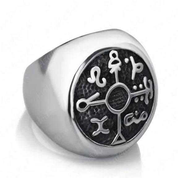 Protection Seal of Solomon Kabbalah Men's Vintage316L Stainless Steel Ring