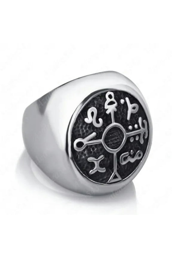 Protection Seal of Solomon Kabbalah Men's Vintage316L Stainless Steel Ring